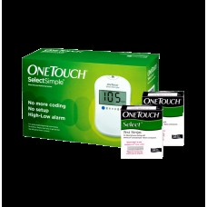 Onetouch combo pack of select simple glucometer with 20 free test strips